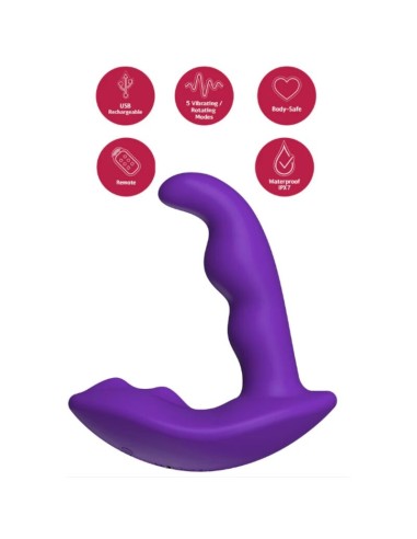 SHEEO ESTIMULADOR ANAL VIBRADOR ROTATIVO CON CONTROL REMOTO MORADO