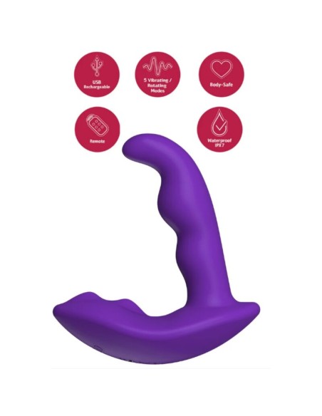 SHEEO ESTIMULADOR ANAL VIBRADOR ROTATIVO CON CONTROL REMOTO MORADO