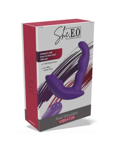 SHEEO ESTIMULADOR ANAL VIBRADOR ROTATIVO CON CONTROL REMOTO MORADO