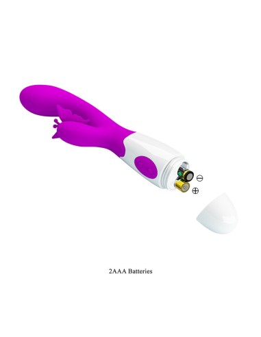 PRETTY LOVE BUTTERFLY KISS VIBRADOR RABBIT 30 FUNCIONES MORADO