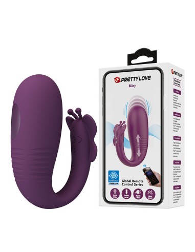 PRETTY LOVE KLAY VIBRADOR HUEVO CON EMPUJE APP CONTROL MORADO
