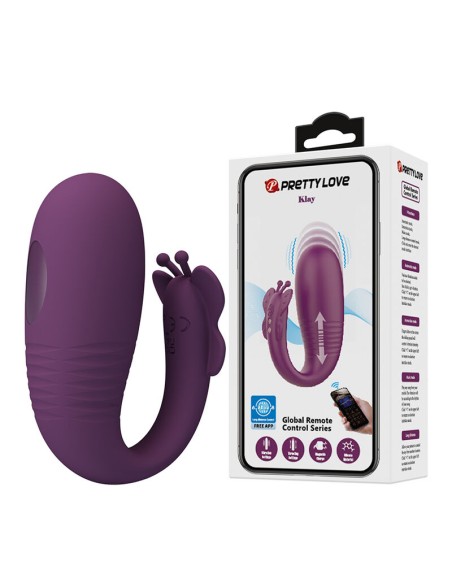 PRETTY LOVE KLAY VIBRADOR HUEVO CON EMPUJE APP CONTROL MORADO