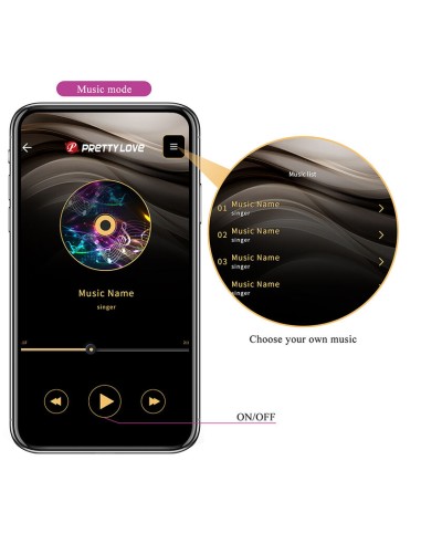 PRETTY LOVE KLAY VIBRADOR HUEVO CON EMPUJE APP CONTROL MORADO