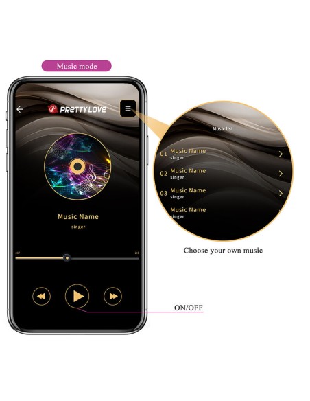 PRETTY LOVE KLAY VIBRADOR HUEVO CON EMPUJE APP CONTROL MORADO