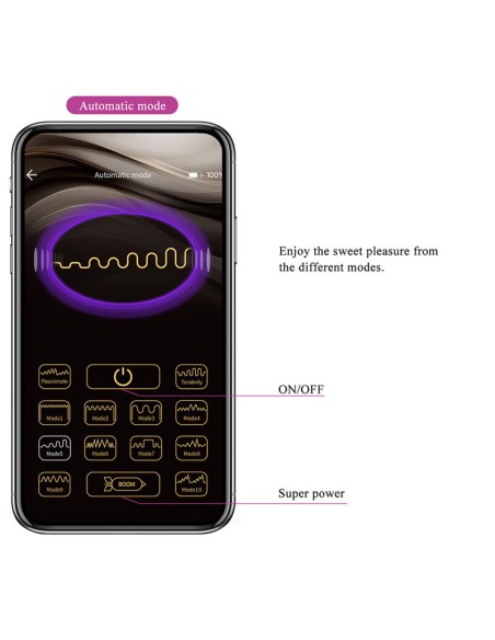 PRETTY LOVE KLAY VIBRADOR HUEVO CON EMPUJE APP CONTROL MORADO