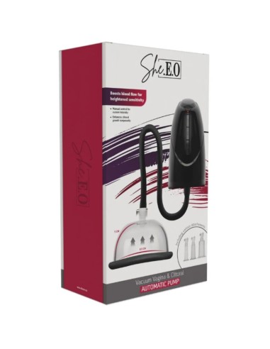 SHEEO BOMBA AUTOMATICA DE VACAO PARA VAGINA Y CLATORIS NEGRA
