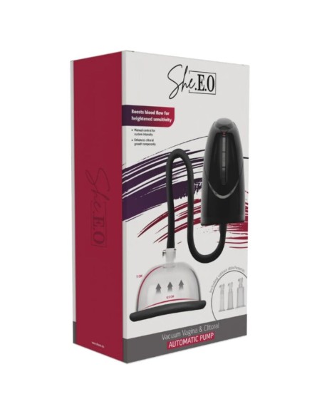 SHEEO BOMBA AUTOMATICA DE VACAO PARA VAGINA Y CLATORIS NEGRA