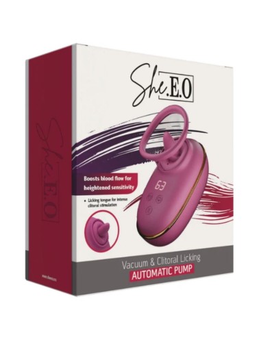 SHEEO BOMBA AUTOMATICA ESTIMULADORA DE CLATORIS CON EFECTO LICKING MORADA