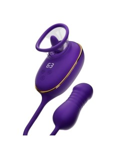 SHEEO SUCCIONADOR DE CLATORIS CON EFECTO LICKING Y ESTIMULADOR ANAL MORADO