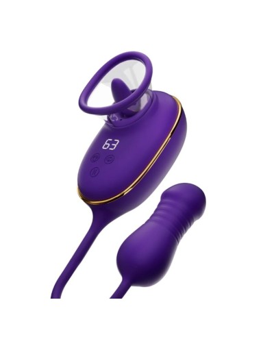 SHEEO SUCCIONADOR DE CLATORIS CON EFECTO LICKING Y ESTIMULADOR ANAL MORADO