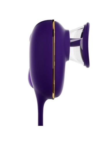 SHEEO SUCCIONADOR DE CLATORIS CON EFECTO LICKING Y ESTIMULADOR ANAL MORADO