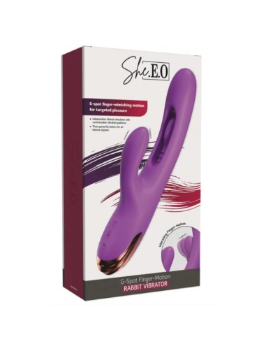 SHEEO VIBRADOR RABBIT PUNTO G CON MOVIMIENTO DIGITAL MORADO