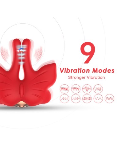ARMONY PINZAS PARA PEZONES MAGNATICA CON VIBRACIAN FORMA MARIPOSA ROJO