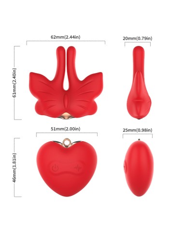 ARMONY PINZAS PARA PEZONES MAGNATICA CON VIBRACIAN FORMA MARIPOSA ROJO