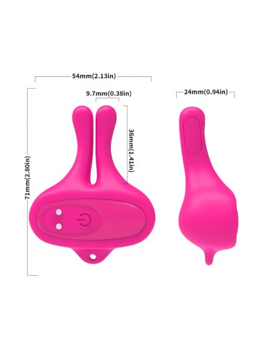 ARMONY PINZAS PARA PEZONES MAGNATICA CON VIBRACIAN FORMA CONEJO ROSA