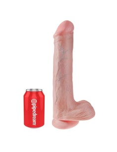 KING COCK DILDO REALISTA CON TESTACULOS Y VENTOSA 38 CM COLOR NATURAL