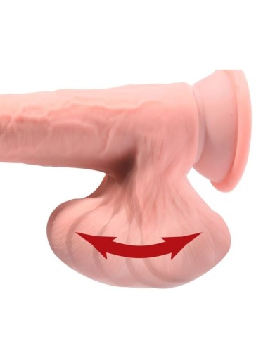 KING COCK PLUS DILDO REALISTA TRIPLE DENSIDAD CON TESTACULOS OSCILANTES 23 CM COLOR NATURAL