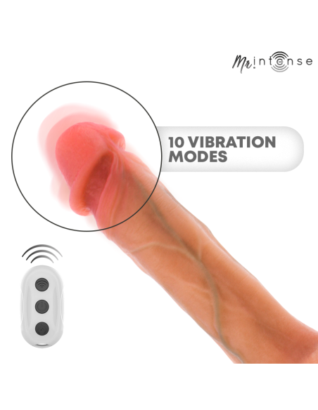 MR INTENSE BRADLEY DILDO VIBRADOR SILICONA CON EFECTO CALOR Y CONTROL REMOTO 21 CM A 42 CM