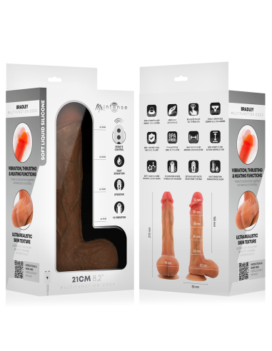 MR INTENSE BRADLEY DILDO VIBRADOR SILICONA CON EFECTO CALOR Y CONTROL REMOTO 21 CM A 42 CM