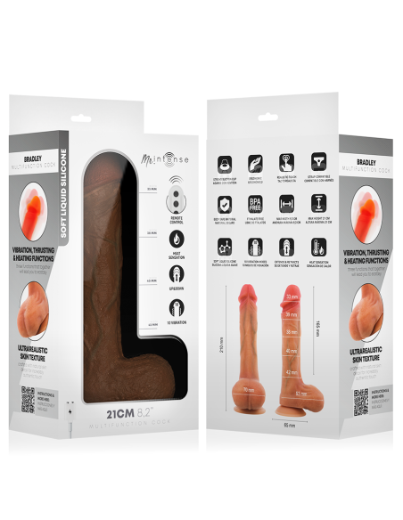 MR INTENSE BRADLEY DILDO VIBRADOR SILICONA CON EFECTO CALOR Y CONTROL REMOTO 21 CM A 42 CM