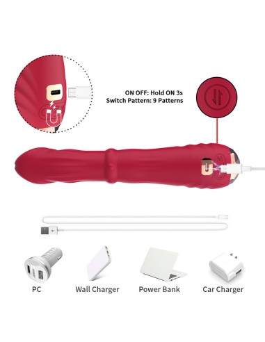 ARMONY DILDO VIBRADOR ESTIMULADOR PUNTO A TERMOAJUSTABLE ROJO