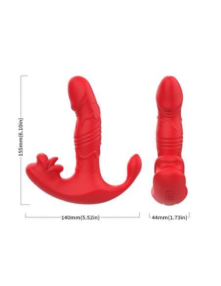 ARMONY VIBRADOR ANAL PANTY ESTIMULADOR PUNTO C Y G CONTROL REMOTO ROJO