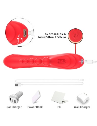 ARMONY VIBRADOR ESTIMULADOR PUNTO G Y CLATORIS ROJO