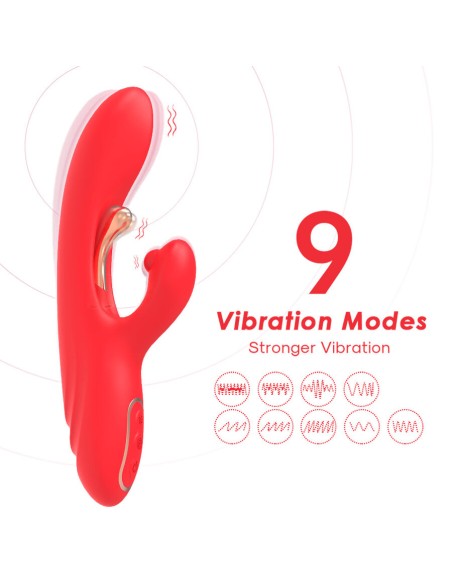 ARMONY VIBRADOR ESTIMULADOR PUNTO G Y CLATORIS CON LENGUA OSCILANTE ROJO