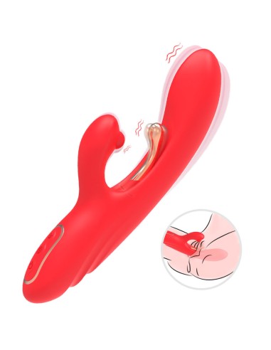 ARMONY VIBRADOR ESTIMULADOR PUNTO G Y CLATORIS CON LENGUA OSCILANTE ROJO