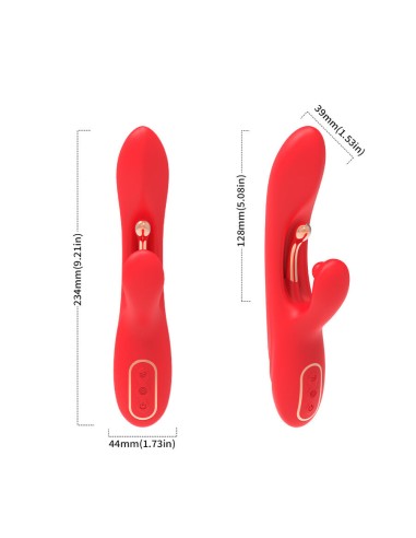 ARMONY VIBRADOR ESTIMULADOR PUNTO G Y CLATORIS CON LENGUA OSCILANTE ROJO