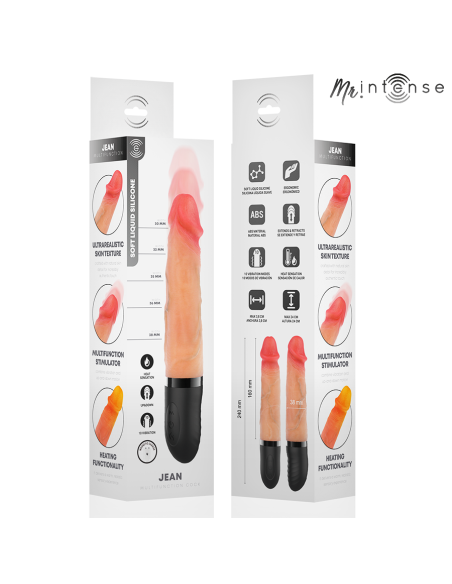 MR INTENSE JEAN VIBRADOR UPDOWN SILICONA CON EFECTO CALOR 24 CM A 38 CM