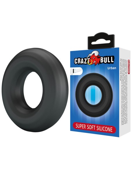 CRAZY BULL URBAN ANILLO PARA PENE SILICONA SUPER SOFT NEGRO