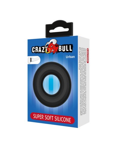 CRAZY BULL URBAN ANILLO PARA PENE SILICONA SUPER SOFT NEGRO
