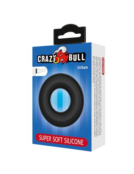 CRAZY BULL URBAN ANILLO PARA PENE SILICONA SUPER SOFT NEGRO