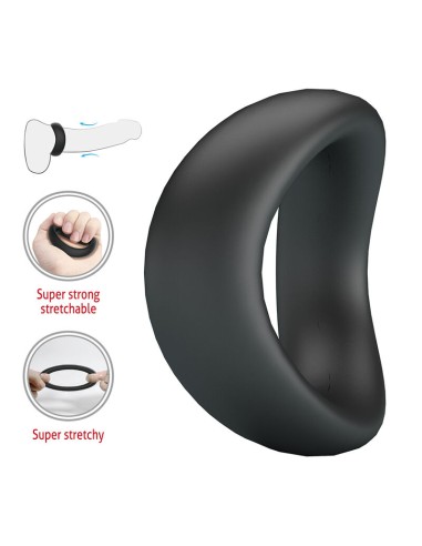 CRAZY BULL VALEN ANILLO PARA PENE ERGONAMICO SILICONA NEGRO