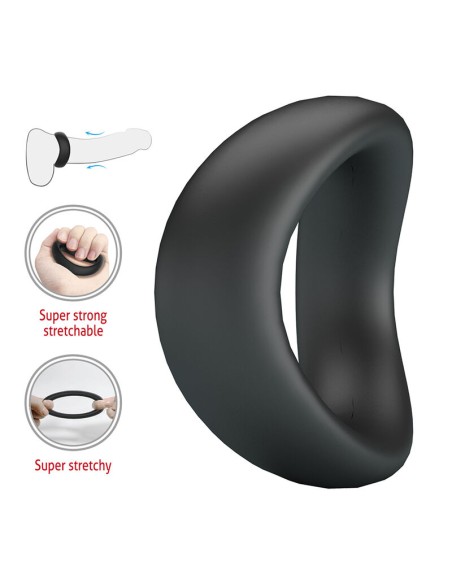 CRAZY BULL VALEN ANILLO PARA PENE ERGONAMICO SILICONA NEGRO