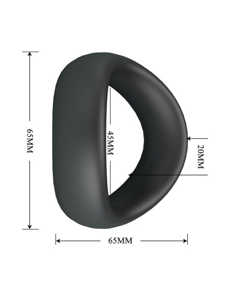 CRAZY BULL VALEN ANILLO PARA PENE ERGONAMICO SILICONA NEGRO