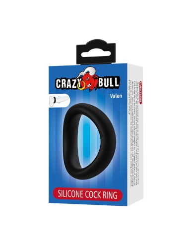 CRAZY BULL VALEN ANILLO PARA PENE ERGONAMICO SILICONA NEGRO