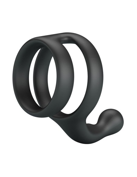CRAZY BULL YANCY ANILLO DOBLE PARA PENE Y TESTACULOS SILICONA NEGRO