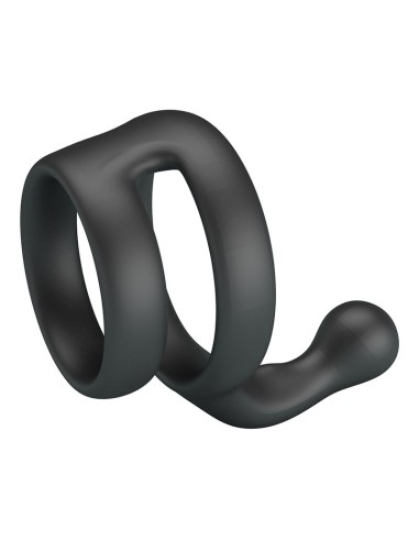CRAZY BULL YANCY ANILLO DOBLE PARA PENE Y TESTACULOS SILICONA NEGRO