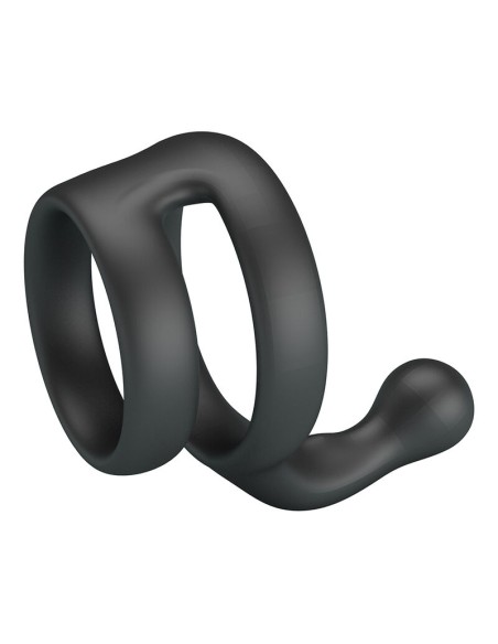 CRAZY BULL YANCY ANILLO DOBLE PARA PENE Y TESTACULOS SILICONA NEGRO