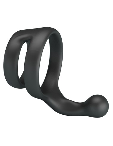 CRAZY BULL YANCY ANILLO DOBLE PARA PENE Y TESTACULOS SILICONA NEGRO