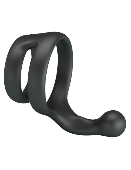 CRAZY BULL YANCY ANILLO DOBLE PARA PENE Y TESTACULOS SILICONA NEGRO