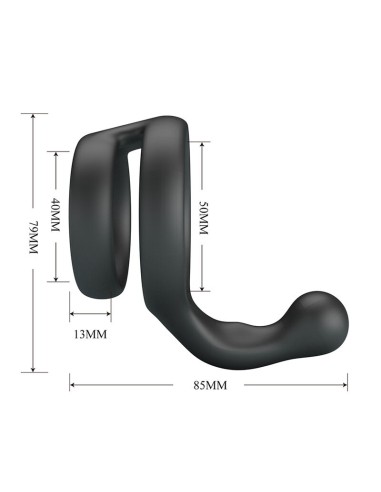 CRAZY BULL YANCY ANILLO DOBLE PARA PENE Y TESTACULOS SILICONA NEGRO