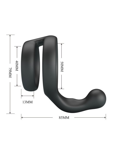 CRAZY BULL YANCY ANILLO DOBLE PARA PENE Y TESTACULOS SILICONA NEGRO