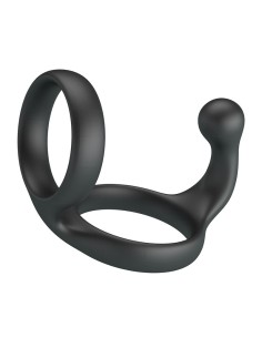 CRAZY BULL FLORIAN ANILLO DOBLE PARA PENE Y TESTACULOS SILICONA NEGRO