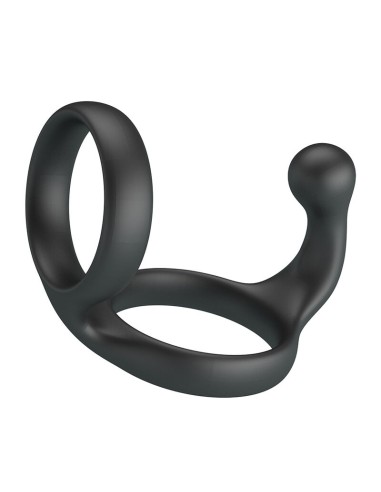 CRAZY BULL FLORIAN ANILLO DOBLE PARA PENE Y TESTACULOS SILICONA NEGRO