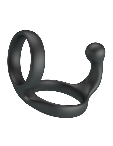 CRAZY BULL FLORIAN ANILLO DOBLE PARA PENE Y TESTACULOS SILICONA NEGRO