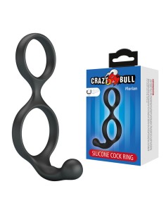 CRAZY BULL FLORIAN ANILLO DOBLE PARA PENE Y TESTACULOS SILICONA NEGRO 2