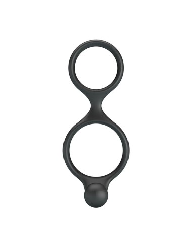 CRAZY BULL FLORIAN ANILLO DOBLE PARA PENE Y TESTACULOS SILICONA NEGRO